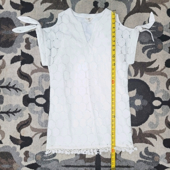 Entro Sz S Eyelet Casual White Tunic Short Dress - Picture 7 of 13